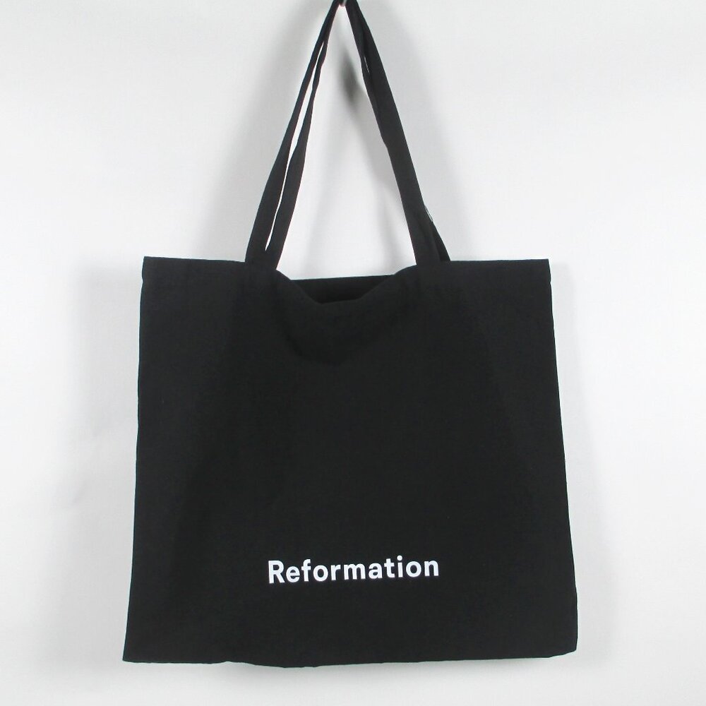 LARGE REFORMATION BLACK CANVAS TOTE BAG